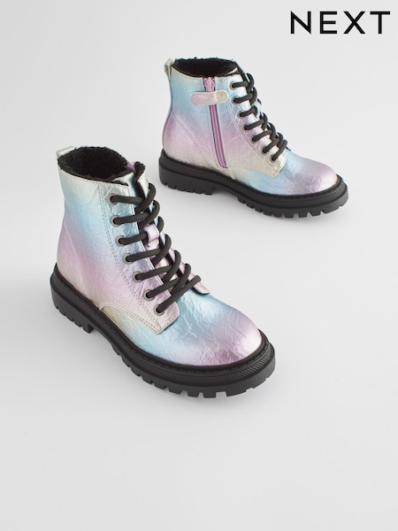 Regenbogen Metallic - Warm Lined Lace-Up Ankle Boots (650446) | 28 € - 34 €
