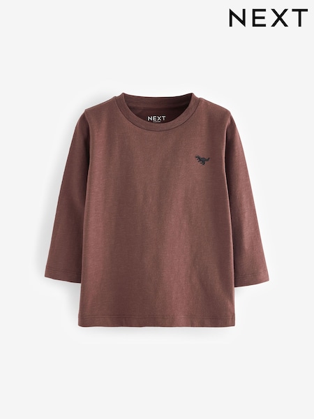 Brown Long Sleeve Plain T-Shirt (3mths-7yrs) (650670) | €4 - €6