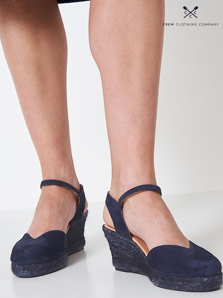 Crew Clothing Company Dark Blue Suede Heeled Sandals (650823) | €43.50