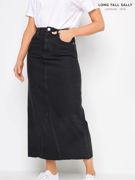 Long Tall Sally Black 100% Cotton Denim Maxi Skirt (650922) | €24