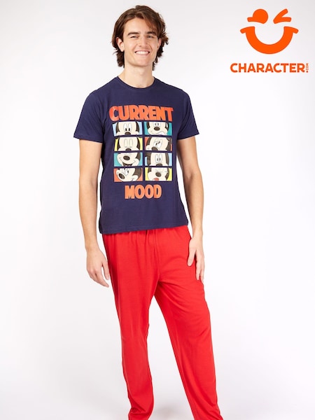 Character Blue Mens Mickey Mouse Disney 100% Cotton Pyjamas (650930) | €10