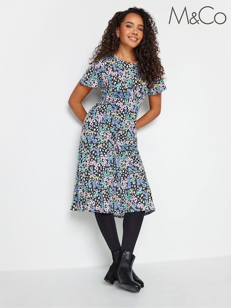 M&Co Multi Gathered Waist Midi Dress (651133) | €21