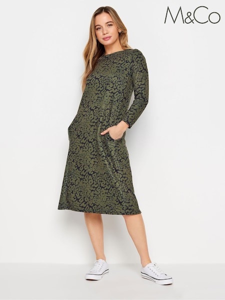 M&Co Green Petite Pocket Swing Dress (651146) | ₪171