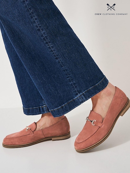 Pink - Crew Clothing Suede Snaffle Loafers (651962) | € 63