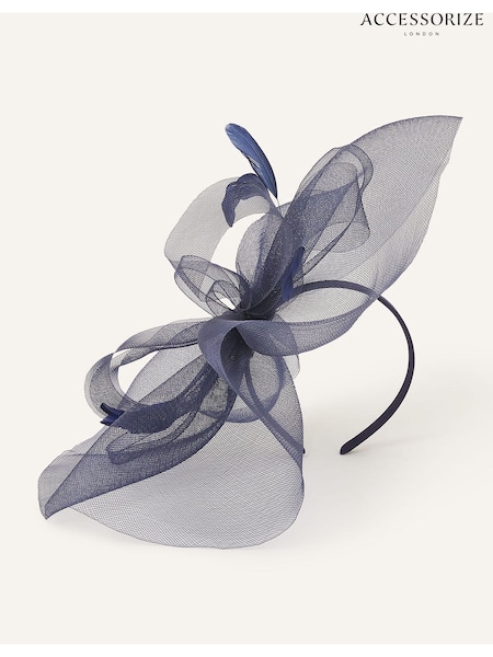 Accessorize Navy Blue Rhea Large Crin Hat (651986) | €51