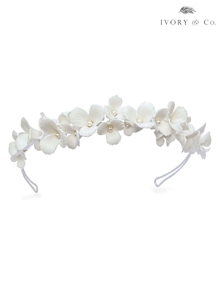 Ivory & Co Wildflower Dainty Ceramic Floral Tiara (652107) | €99