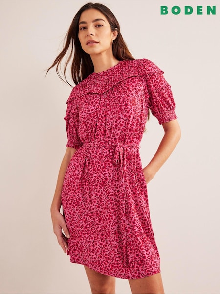 Boden Pink Yoke Detail Jersey Mini Dress (652210) | €34