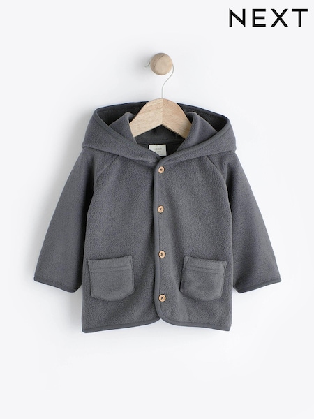Charcoal Grey Hooded Cosy Fleece Baby Jacket (0mths-2yrs) (652497) | AED22 - AED25