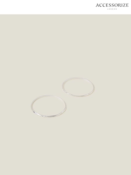 Accessorize Sterling Silver Plated Molten Bangles 2 Pack (653110) | €13