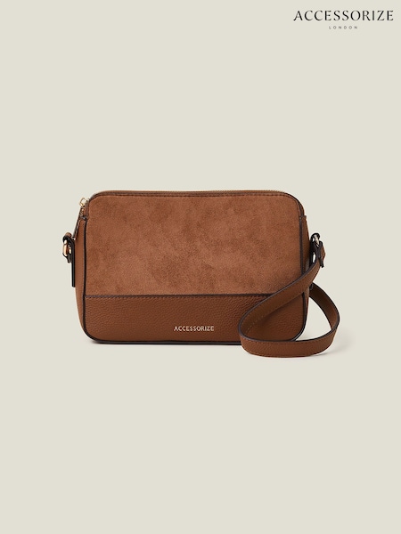 Accessorize Brown Suedette Classic Cross-Body Bag (653504) | ₪126
