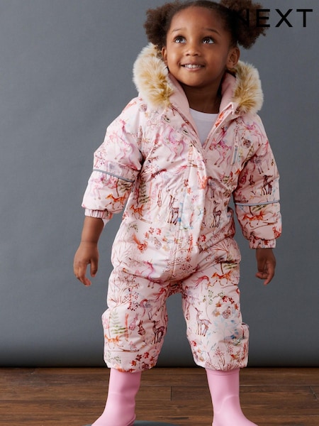 Pink Unicorn Waterproof Printed Snowsuit (3mths-7yrs) (653547) | €10 - €11