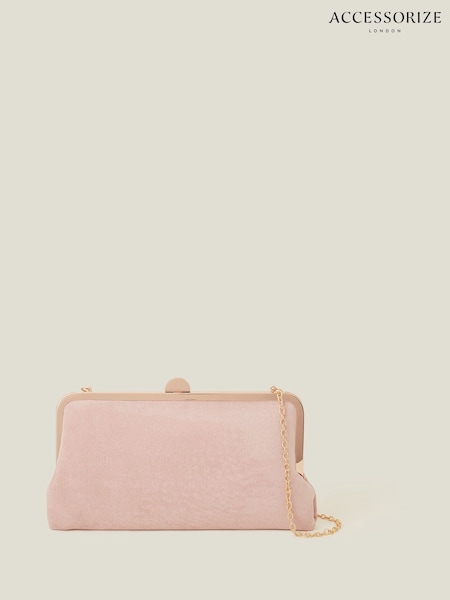 Pink - Accessorize Suedette Clip Frame Clutch Bag (653572) | 39 €