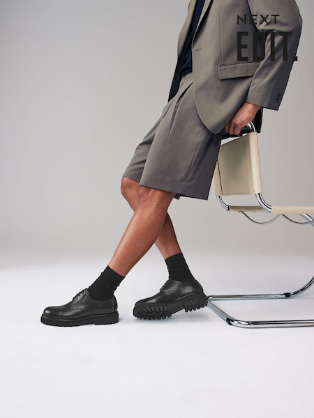 Black EDIT Leather Cleated Derby Shoes (653641) | € 36