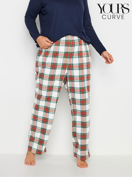 أبيض - Yours Curve Fleece Pyjama Bottoms (653754) | ‏94 ر.ق.