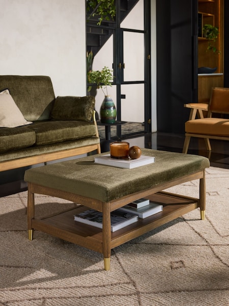 Plush Chenille Moss Green Flinton Upholstered Coffee Table (653835) | €365