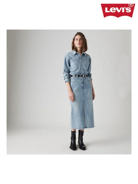 Levi's® Felling This Denim Midi Shirt 100% Cotton Dress (653944) | €43