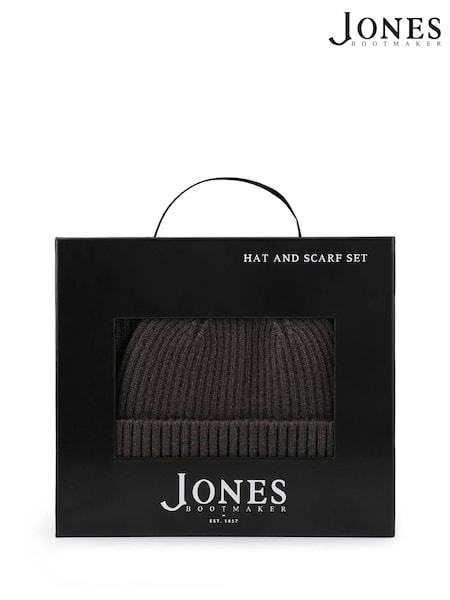 Grey - Regular Jones Bootmaker Voltana Hat & Scarf Set