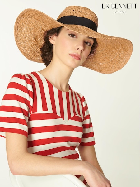LK Bennett Natural Saffron Floppy Hat With Ribbon (654405) | €87