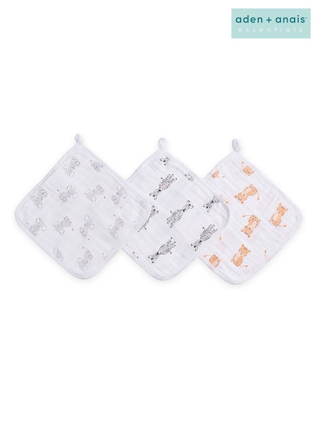 aden + anais Essentials White Washcloth Set Three Pack (654811) | €6.50