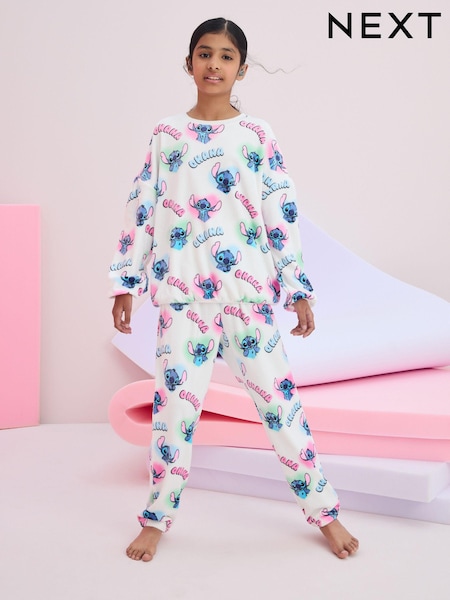 White/Pink License Lilo and Stitch Cosy Fleece Pyjamas (3-16yrs) (655100) | €20 - €27