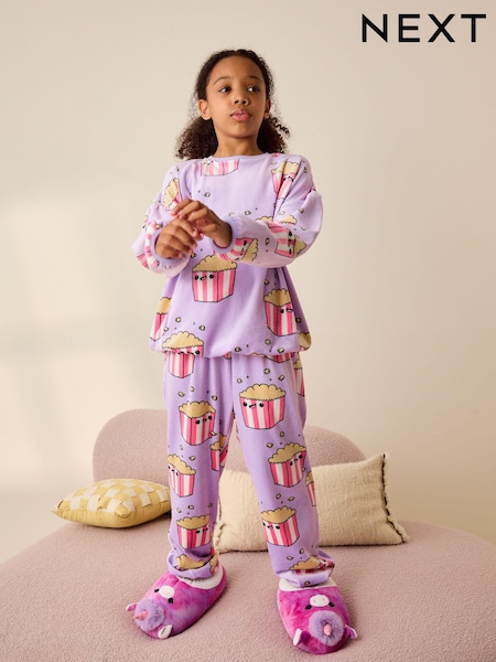 Lila-paars - Behaaglijke fleece pyjama (3-16 jr) (655124) | € 18 - € 25