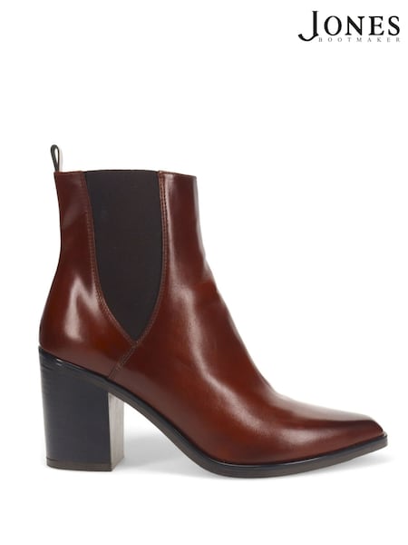 Brown - Jones Bootmaker Kalamata Heeled Ankle Boots