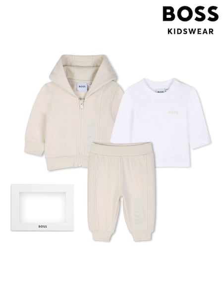 Cream - Boss Hoodies, Joggers, And T-shirt Set