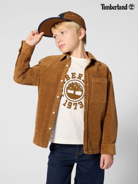 Brown - Timberland Corduroy Long Sleeve Shirt
