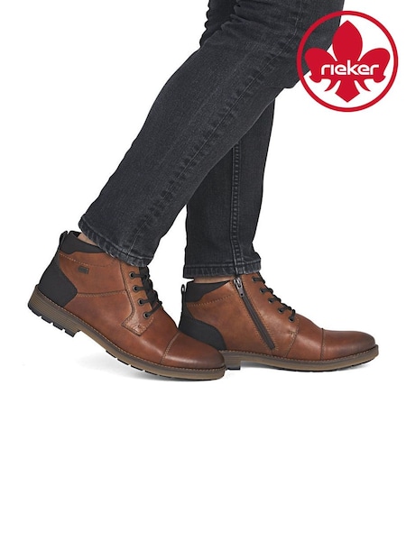 Brown - Regular Rieker Rieker Boots Lace-up & Inside Zip