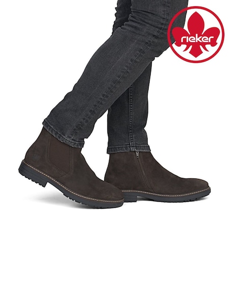 Brown - Regular Rieker Elastic & Inside Zip Boots