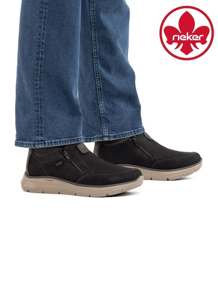 שחור - Regular Rieker Zipper Shoes