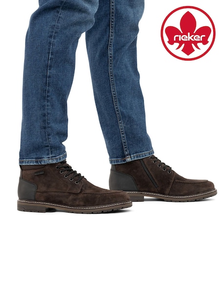 Brown - Regular Rieker Boots Lace Up