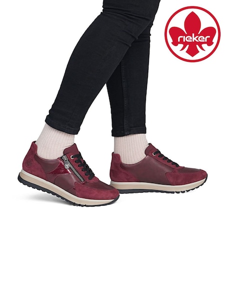 Red - Rieker Trainers Lace-up & Zip