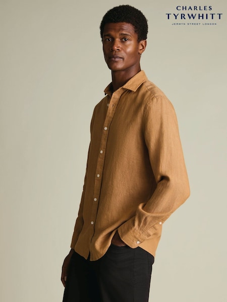 Yellow - Regular Charles Tyrwhitt Pure Linen Classic Fit Shirt
