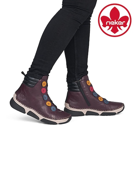 Purple - Rieker Elasticated & Inside Zip Boots