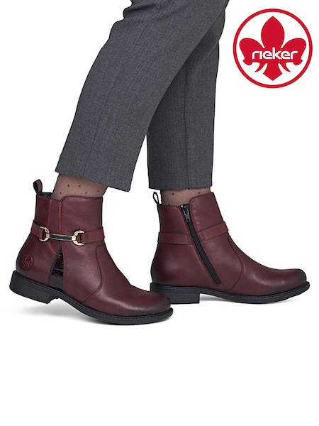 Brown - Rieker Boots Inside Zip