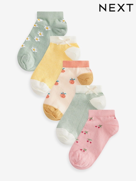Grün und Rosa - Cotton Rich Trainer Socks 5 Pack (656493) | 3 € - 4 €