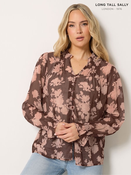 Brown - Long Tall Sally Georgette Shirt