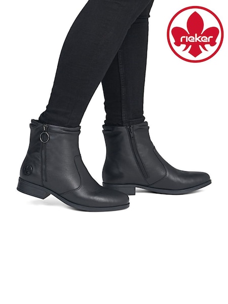 Black - Rieker Inside Zip Boots