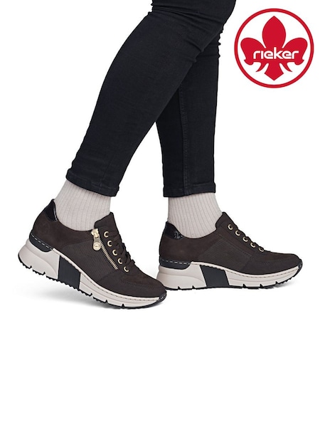 Brown - Rieker Lace-up & Zipper Trainers