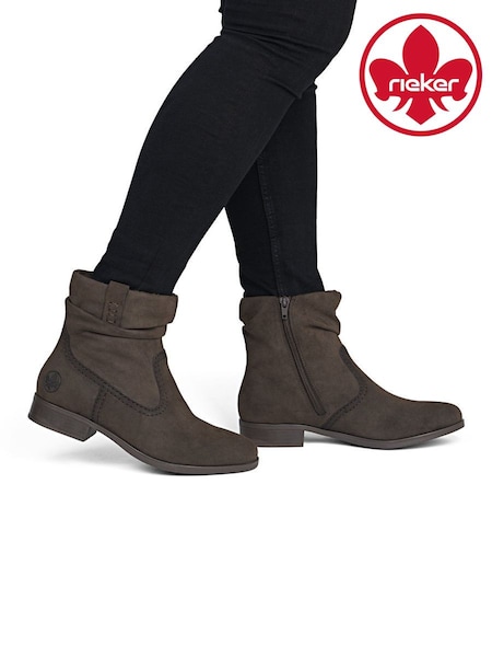 Castanho - Rieker Botas Rieker dentro do zíper