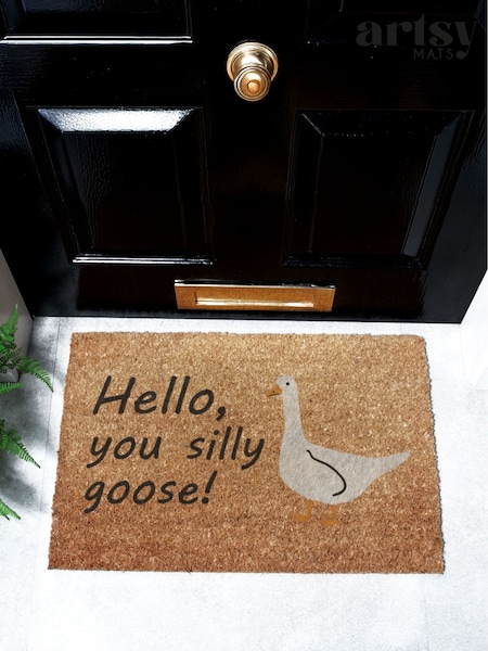Artsy Mats שטיחון כניסה עשוי סיבי קוקוס, דגם Silly Goose