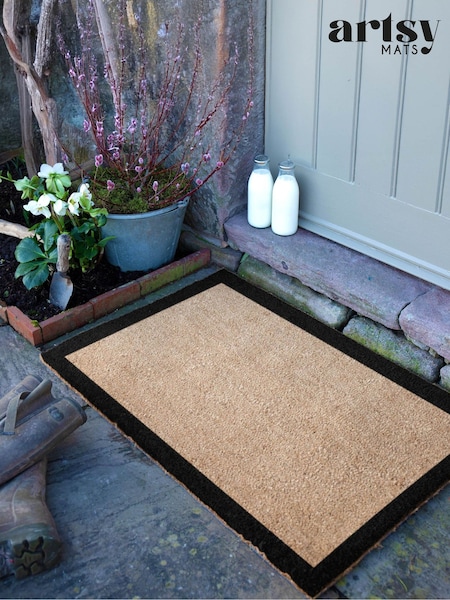 Artsy Mats Black Border Coir Doormat