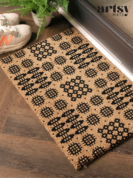 Felpudo de fibra de coco con tapiz galés de Artsy Mats