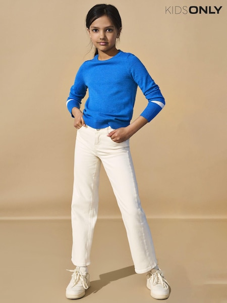 Creme - ONLY KIDS Cream Straight Leg Adjustable Waist Jeans (657042) | 16 €