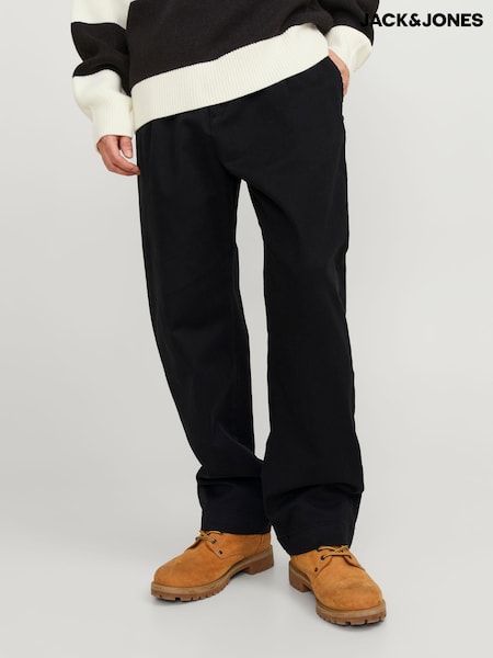 Черный - JACK & JONES Wide Fit Relaxed Trousers (657101) | €24