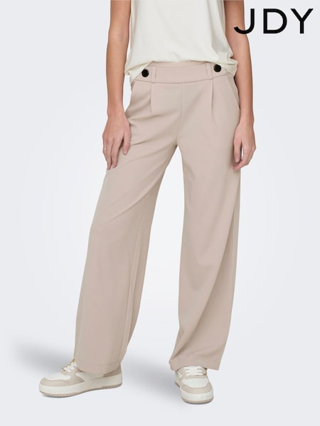 JDY Cream Wide Leg Trousers (657175) | ₪126