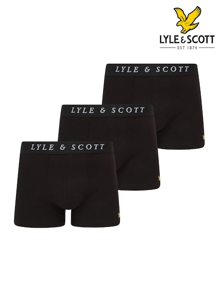 Lyle & Scott Black Underwear Trunks 3 Pack (657420) | AED198