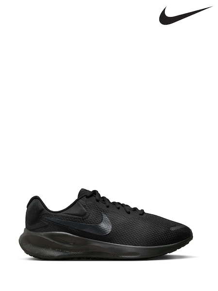 Nike Black/White Revolution 7 Road Running Trainers (657653) | €39