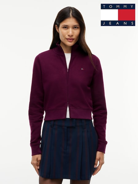 Рожевий - Tommy Jeans Funnel Neck Fitted Zip-thru Sweatshirt